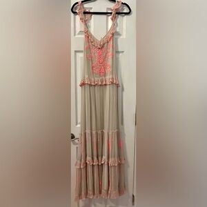 Free People Pink Tiered Ruffled Sundress